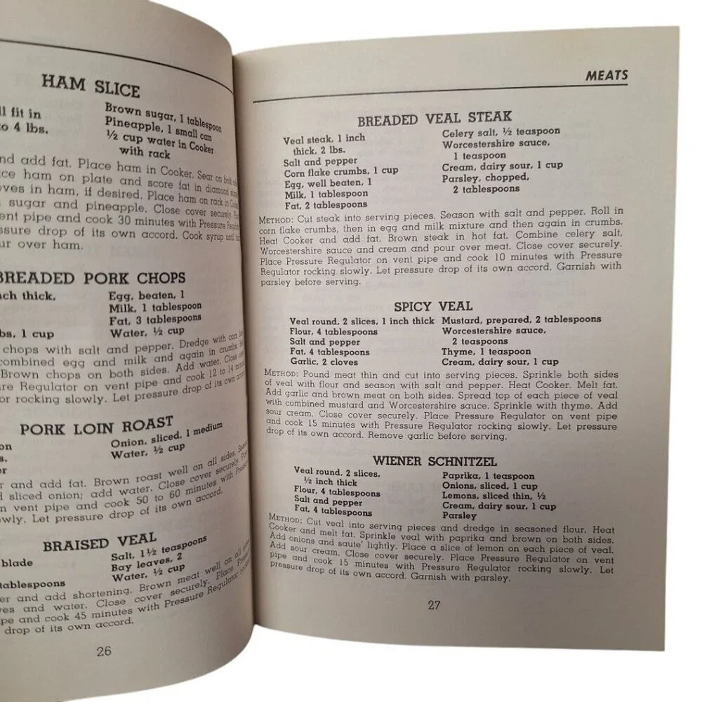 Presto Pressure Cooker Recipe  Book Instructions 1960s Stew Soup Canning Vintage